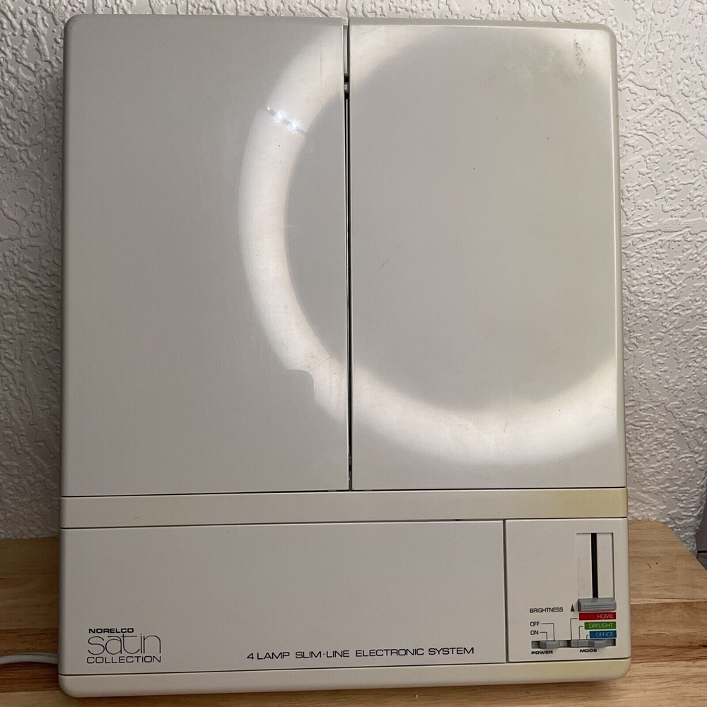 VTG Norelco Satin Collection 4 Lamp Slim.Line Elactronic System Makeup Mirror